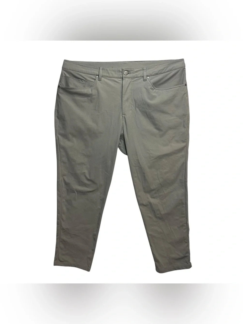 Lululemon Men’s ABC 5-Pocket Pants Size 38 Gray Green Stretch Technical Casual